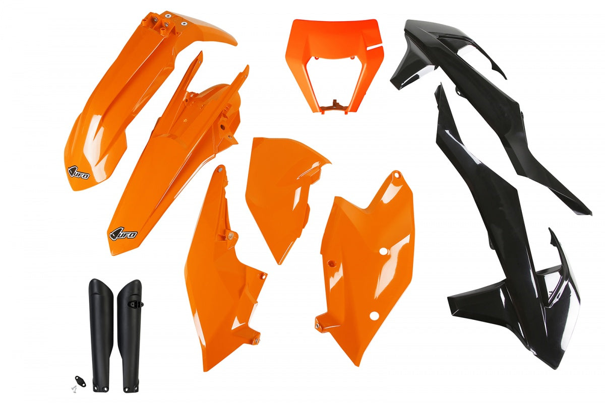 Kit completo de plásticos UFO color OEM KTM EXC125 17-19/EXC150 17-19/EXC250 17/EXC-F250 17-19/EXC300 17/EXC-F350 17-19/EXC-F450 17-19/EXC-F500 17-19/XC-W125 17-19/XC-W150 17-19/EXC250 TPI 18-19/XC-W250 17/XC-W250 TPI 18-19