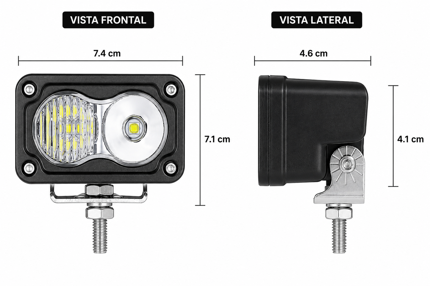 Barra led cuadrada 40W tipo Baja Designs