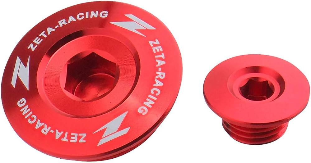 Tapones de motor Zeta rojo para Honda CRF150R 07-25/CRF250R 10-17/CRF450R 02-16/CRF450X 05-17/XR250L 95-96/XR250R 95-04/XR250 Baja Motard 95-07/XR400 Motard 05-08/TRX400EX 00-08/TRX450R/ER 04-09/CRF1000L Africa Twin 16-19/CRF1100L Africa Twin 20-22
