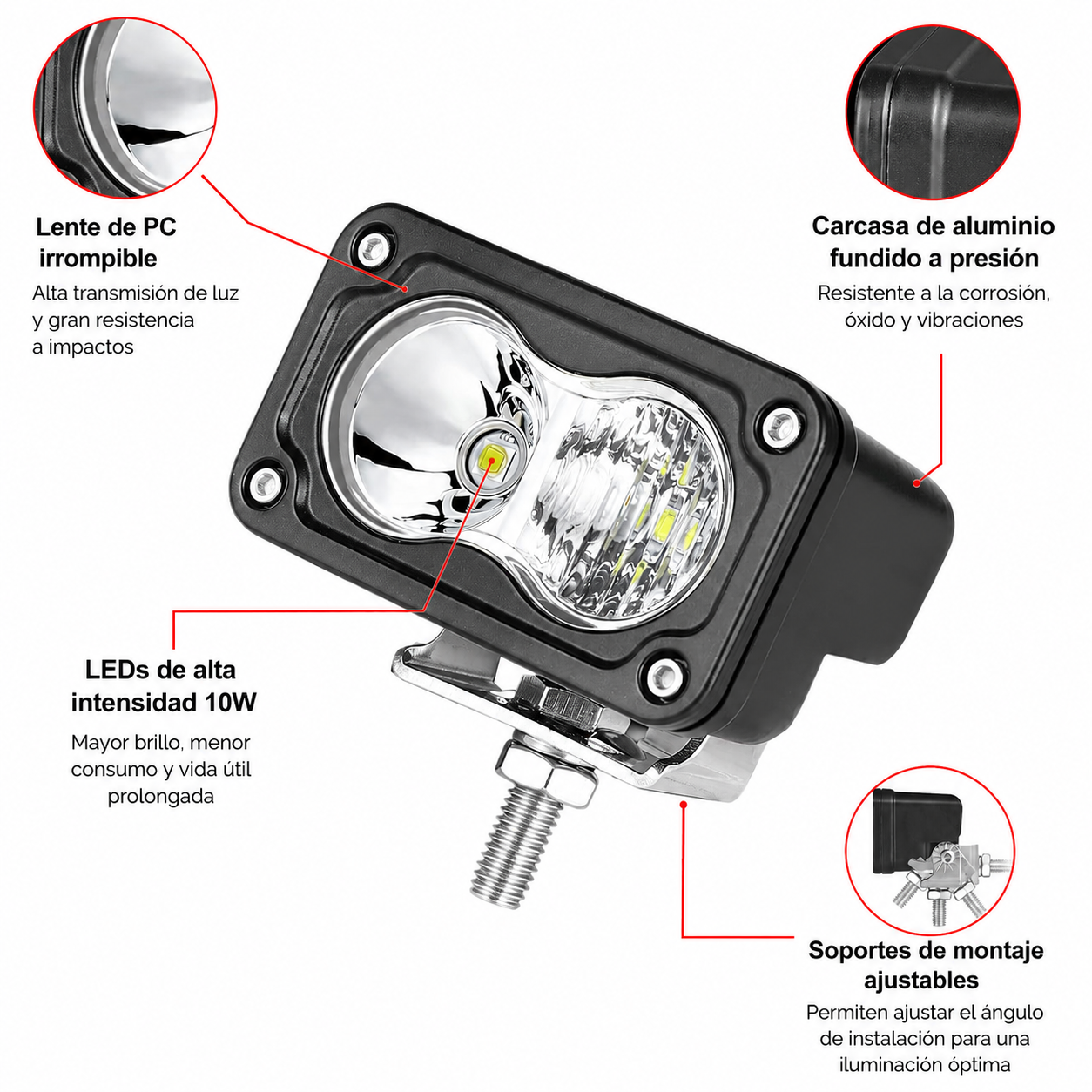 Barra led cuadrada 40W tipo Baja Designs