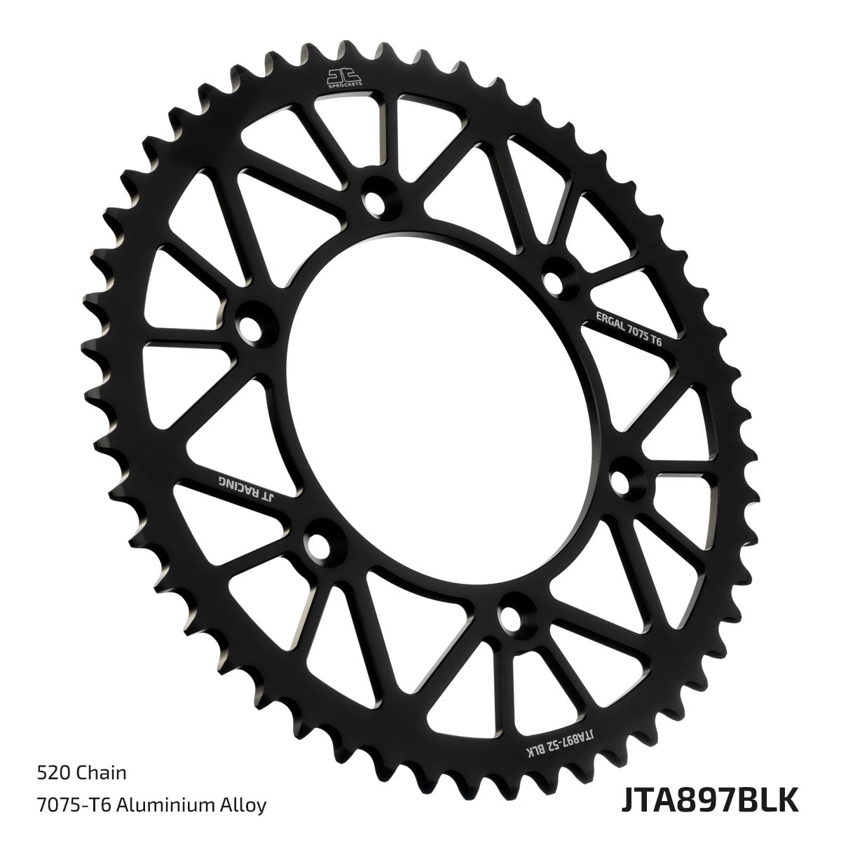 Piñón trasero de aluminio color negro JTA897.40 BLK de 40 dientes paso 520 para GasGas/Husaberg/Husqvarna/KTM EXC,MX,SX,XC,XC-W/Triumph. Consultar compatibilidad segun año y modelo.