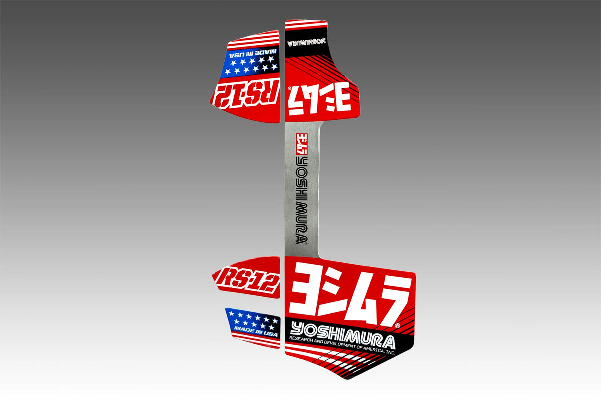 Calcomania de reemplazo mufla Yoshimura RS-12 (4 piezas) rojo