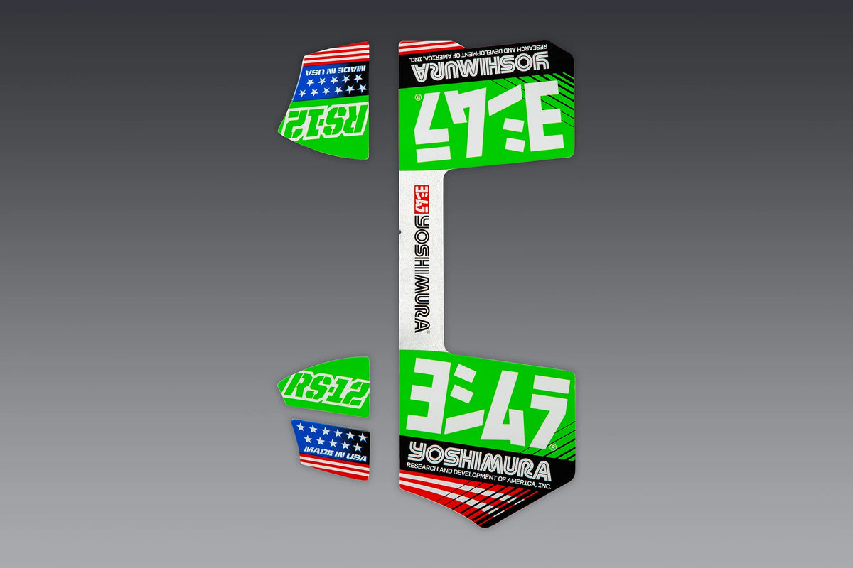 Calcomania de reemplazo mufla Yoshimura RS-12 (4 piezas) verde