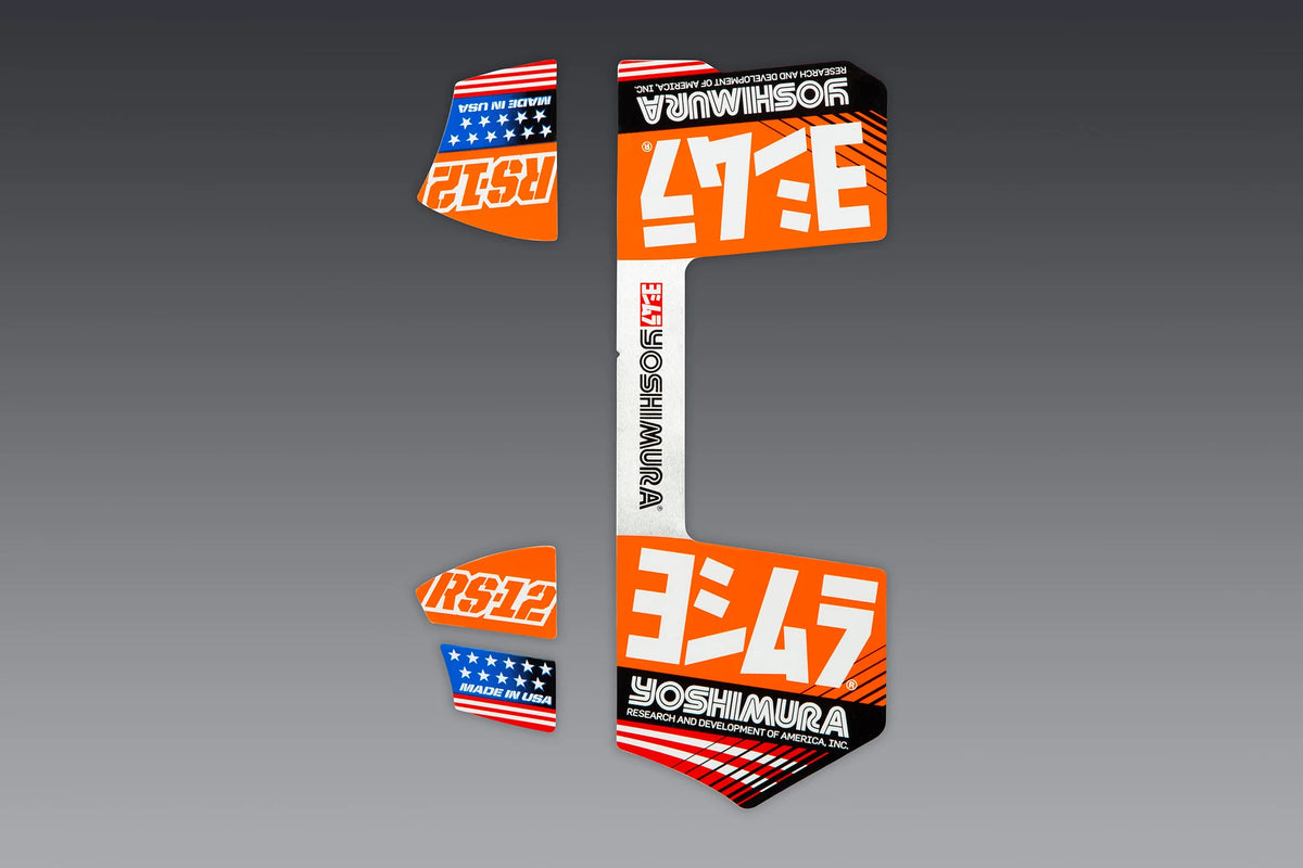 Calcomania de reemplazo mufla Yoshimura RS-12 (4 piezas) anaranjado