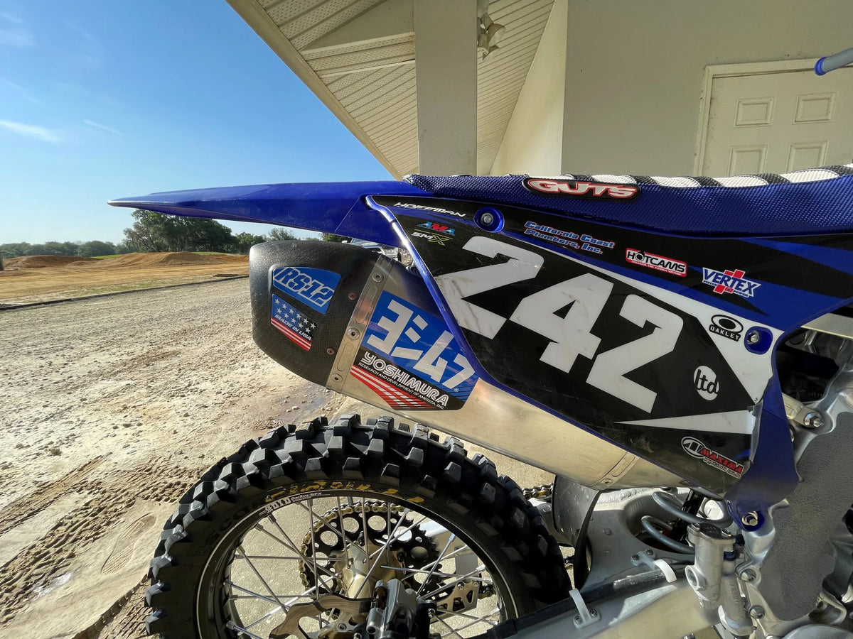 Calcomania de reemplazo mufla Yoshimura RS-12 (4 piezas) azul
