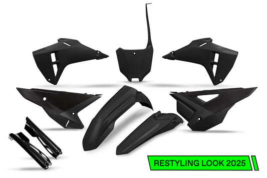 Kit completo de plásticos UFO color negro estilo 2025 para Honda CRF250R 2022-24/CRF450R 2021-24