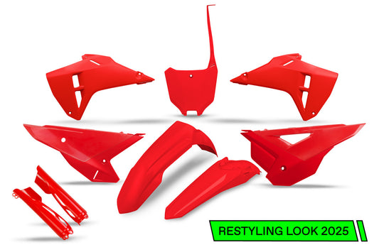 Kit completo de plásticos UFO color rojo estilo 2025 para Honda CRF250R 2022-24/CRF450R 2021-24