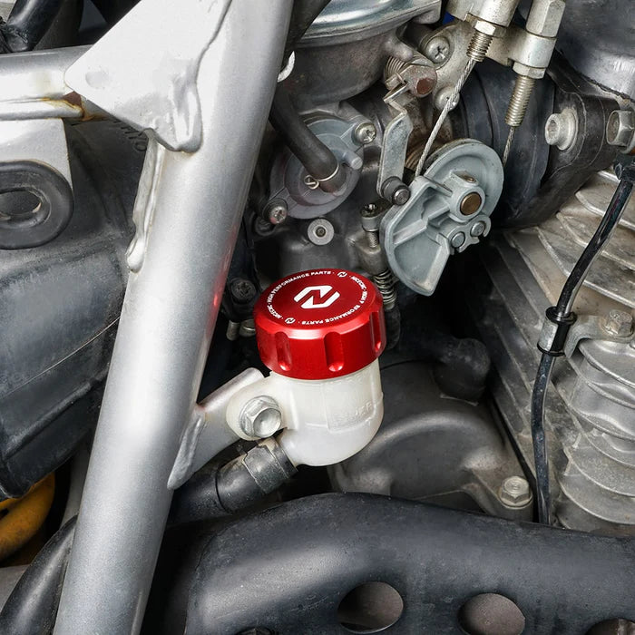 Tapa del depósito de liquido de freno trasero rojo para Honda CR/XR/CRF/TRX