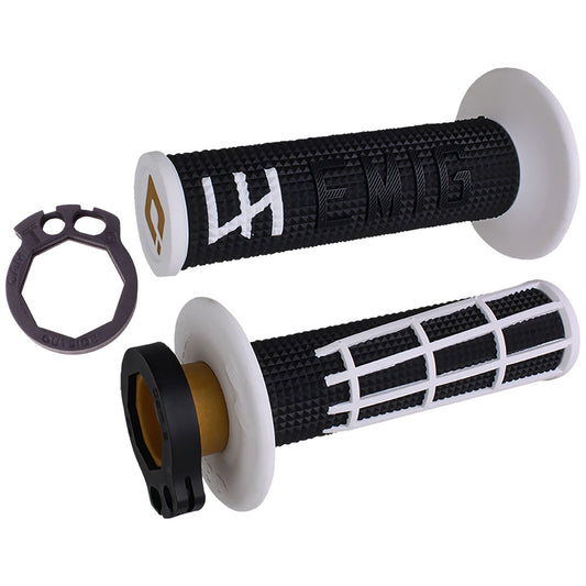 Puños Odi V2 Emig 2.0 MX Lock-On Negro/Blanco