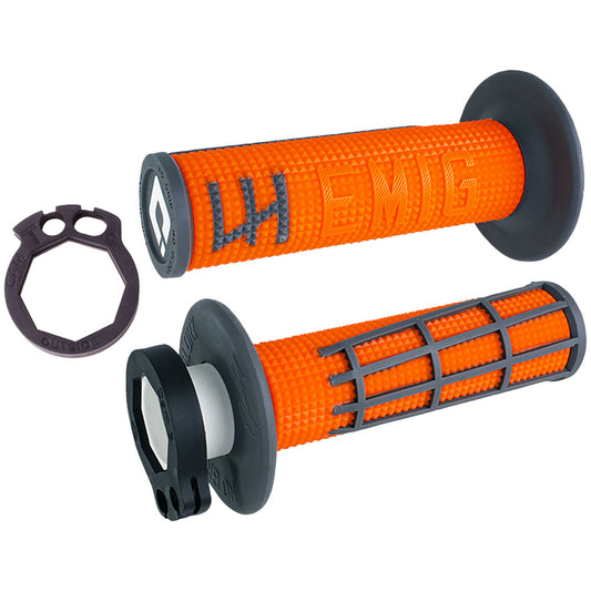 Puños Odi V2 Emig 2.0 MX Lock-On Naranja/Grafito