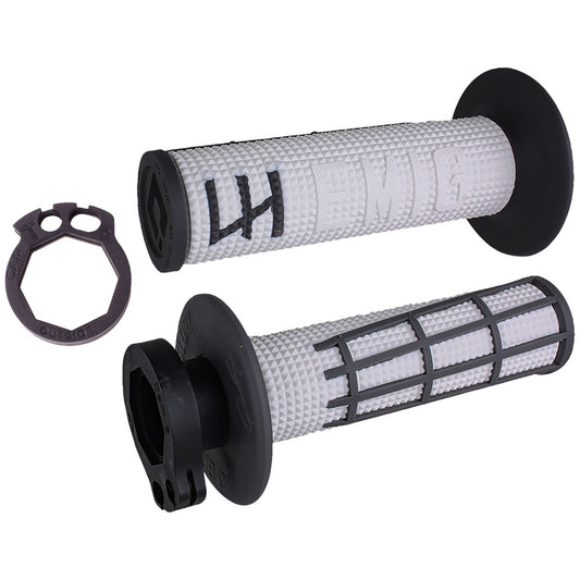 Puños Odi V2 Emig 2.0 MX Lock-On Blanco/Grafito
