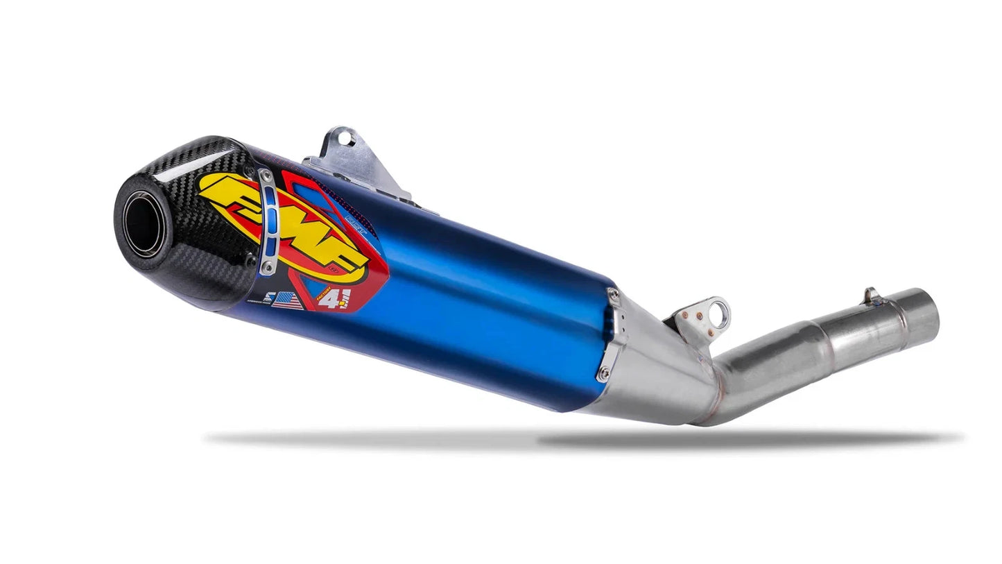 Mufla FMF 4.1 RCT titanio anodizado punta carbono color negro Yamaha YZ450F 2018-2026/WR450F 2019-2026