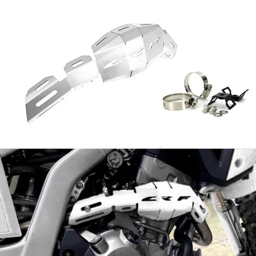 Protector térmico para tubo de escape plateado POWER BOMB para HONDA CRF300L 2021-2026