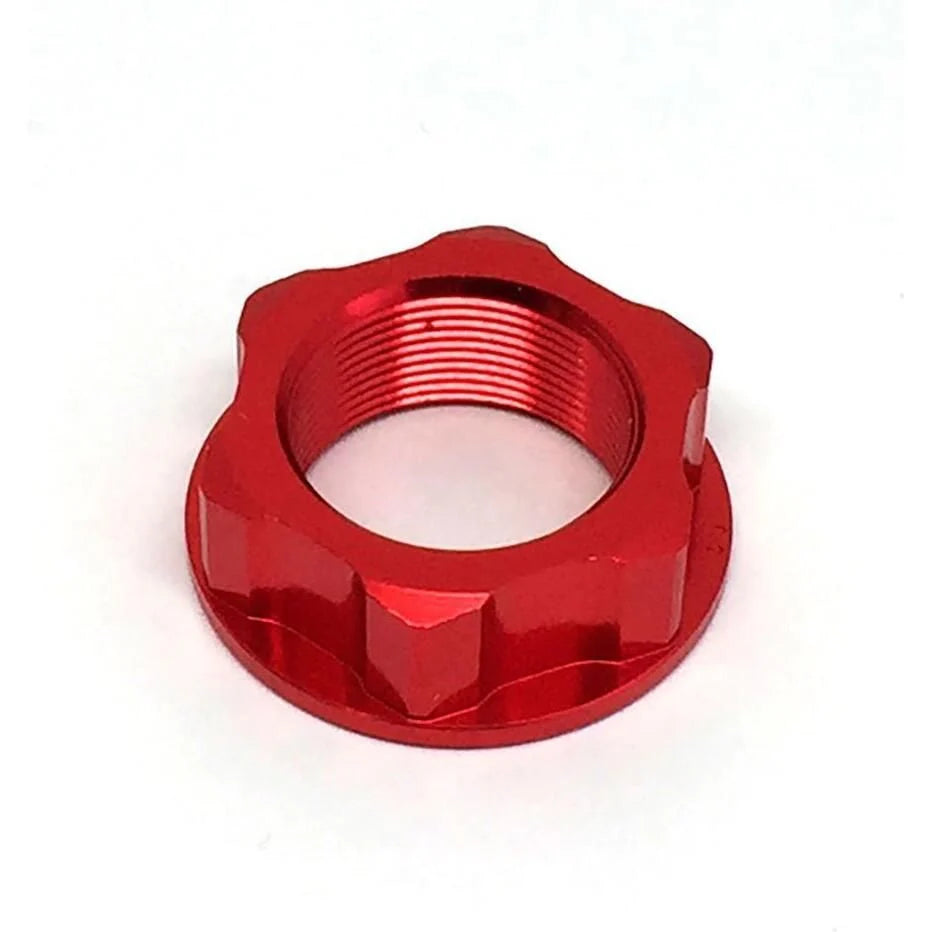 Tuerca de eje de dirección rojo Zeta Honda CR85R/CR85RB/CRF125F/CRF150R/CRF150R Expert/CRF230F/CRF250F/CRF250L/Rally/CRF300L/Rally/CRF1000L/CRF1100L/Grom/Monkey/CT125/XR230/XR250/XR400/CRM50/CRM80/CRM250R/CRM250AR/CRF150L