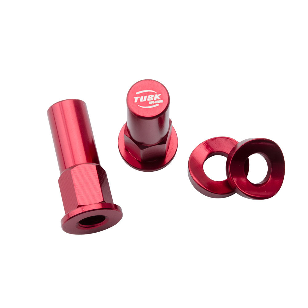 Kit de tuercas de bloqueo/espaciadores para zapata Tusk color rojo