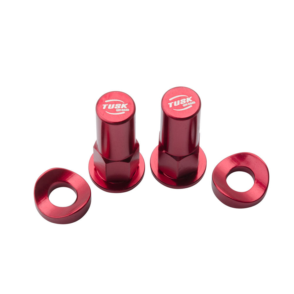 Kit de tuercas de bloqueo/espaciadores para zapata Tusk color rojo