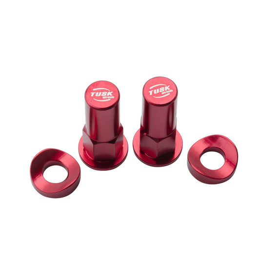 Kit de tuercas de bloqueo/espaciadores para zapata Tusk color rojo