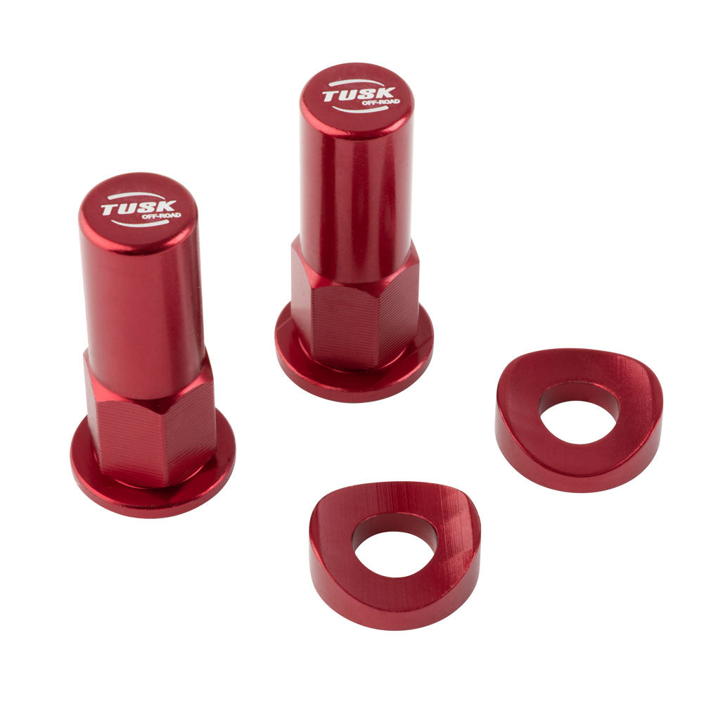Kit de tuercas de bloqueo/espaciadores para zapata Tusk color rojo