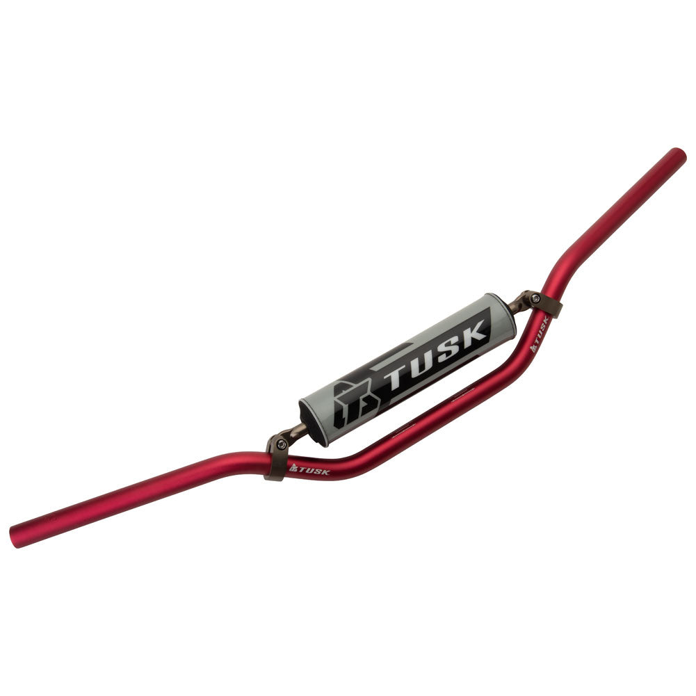 Manivela Tusk T-10 de aluminio de 7/8" curva alta color rojo