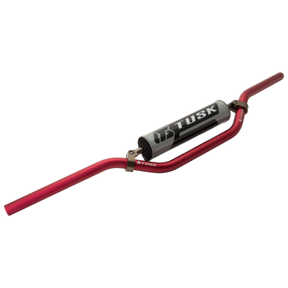 Manivela Tusk T-10 de aluminio de 7/8" curva alta color rojo