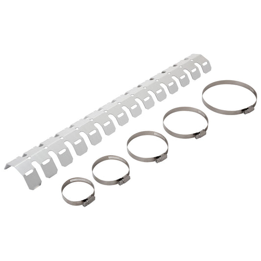 Protector de tubo de escape de aluminio Tusk para motores de 2 tiempos color plata